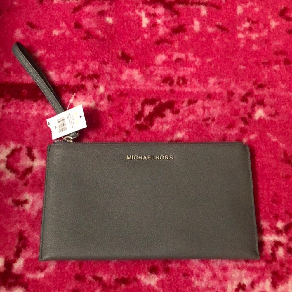 Michael Kors Grey/Silver Wristlet NWT